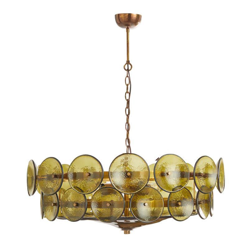 Aurora Chandelier Murano Glass Disc Vintage - Letslighting