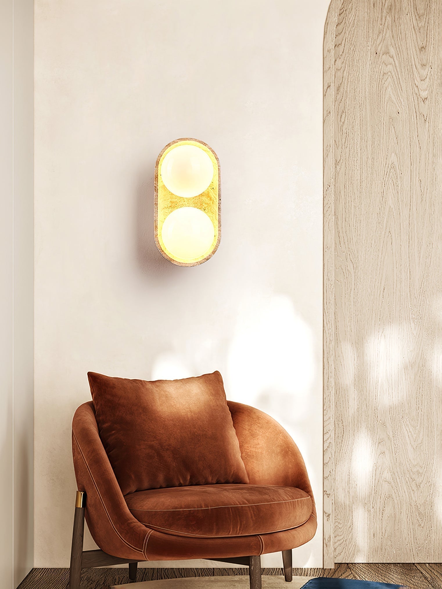 Trio Globe Travertine Wall Sconce - Letslighting