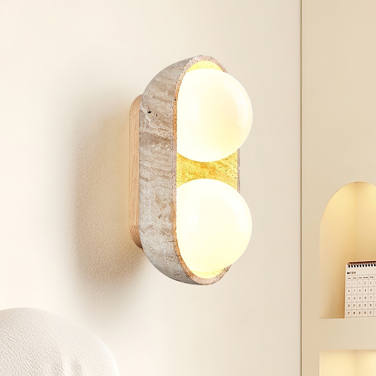 Trio Globe Travertine Wall Sconce - Letslighting