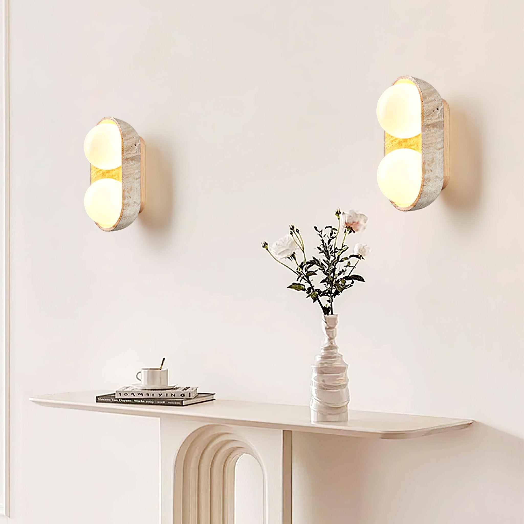 Trio Globe Travertine Wall Sconce - Letslighting