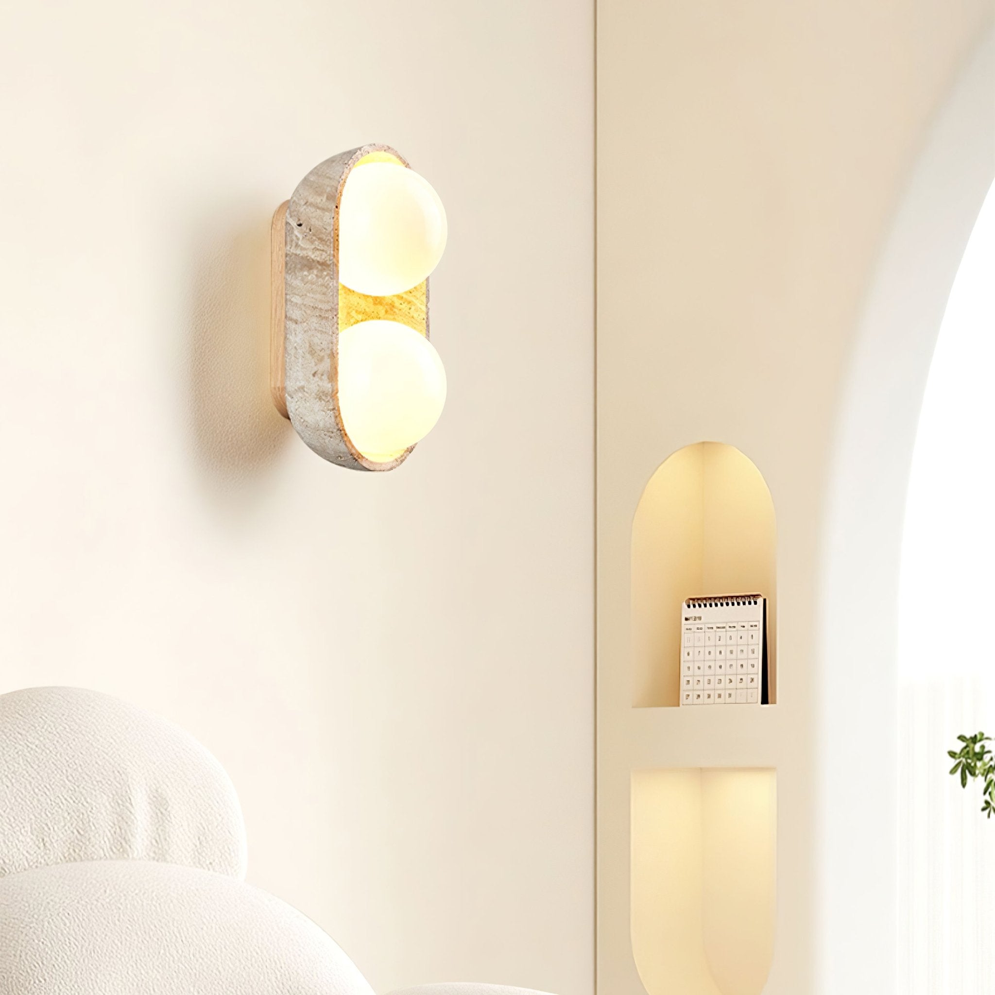 Trio Globe Travertine Wall Sconce - Letslighting