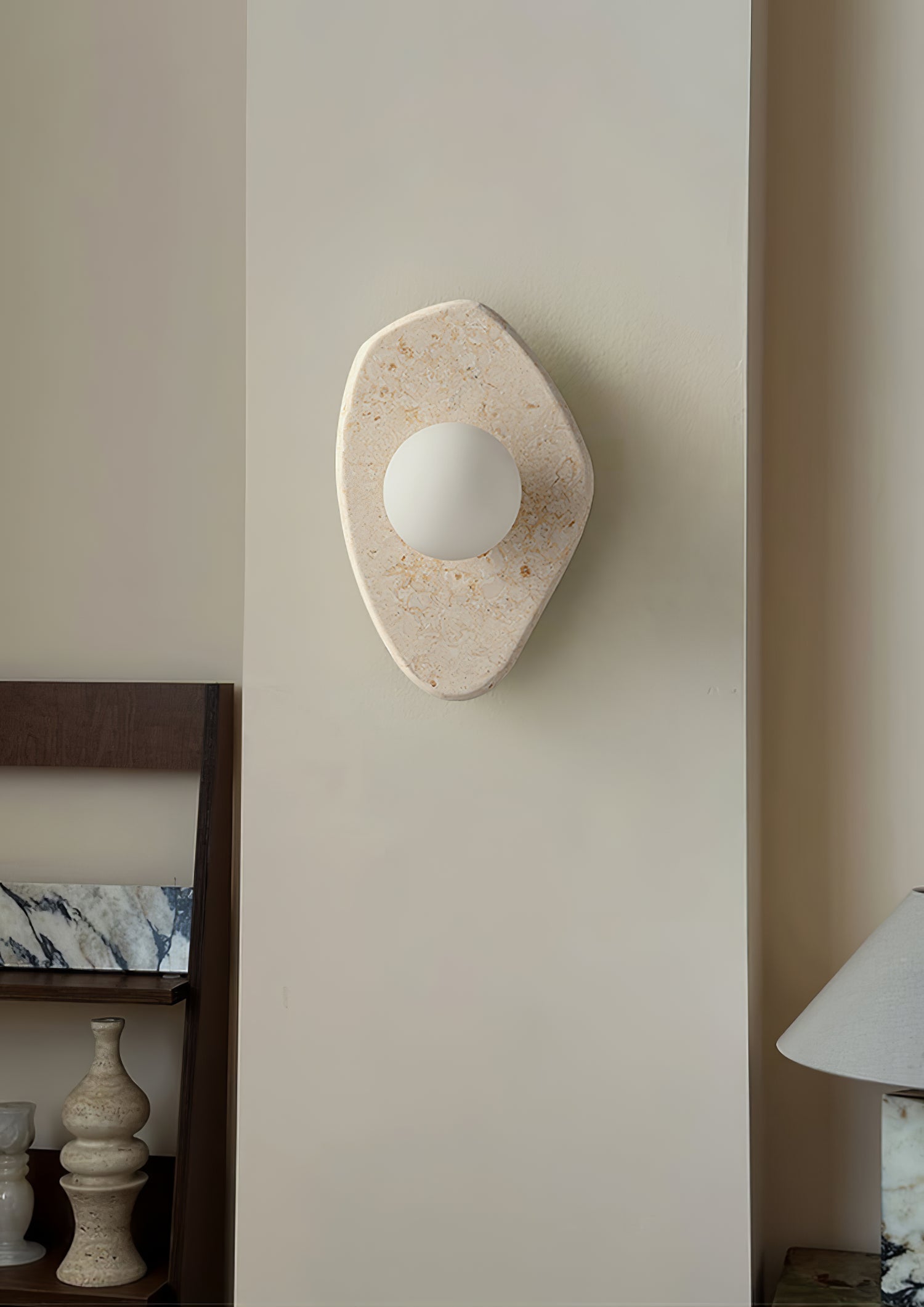 Pebble Rustic Marble Wall Light - Letslighting
