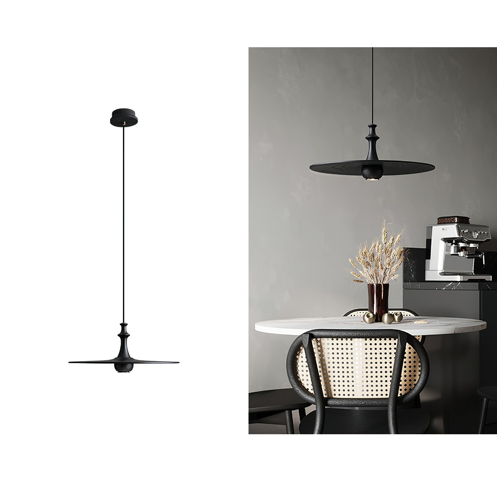 Syrinyra Sculptural Wood Disc Pendant Light - Letslighting