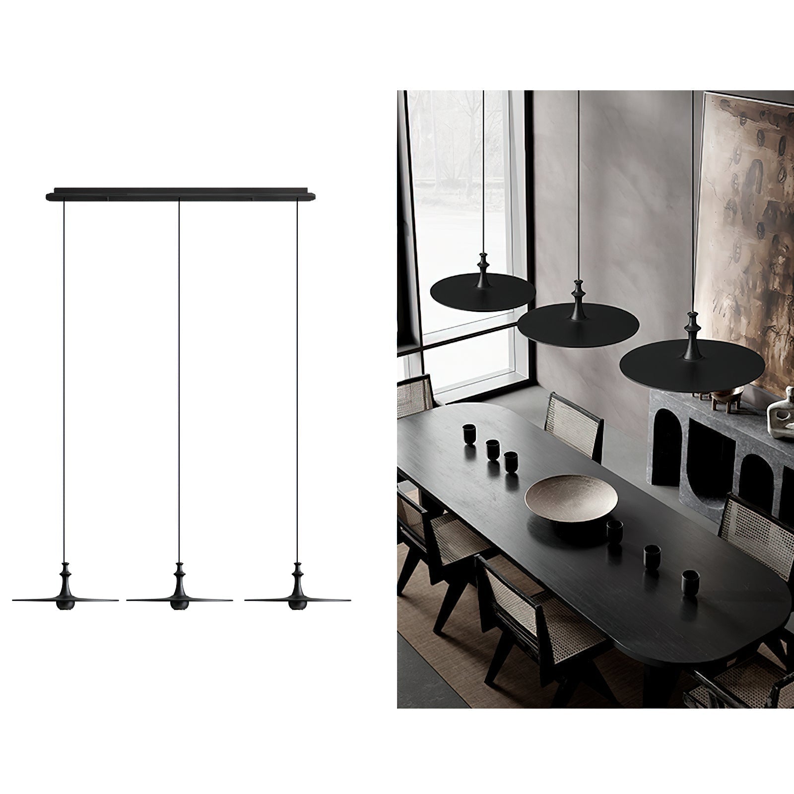 Syrinyra Sculptural Wood Disc Pendant Light - Letslighting