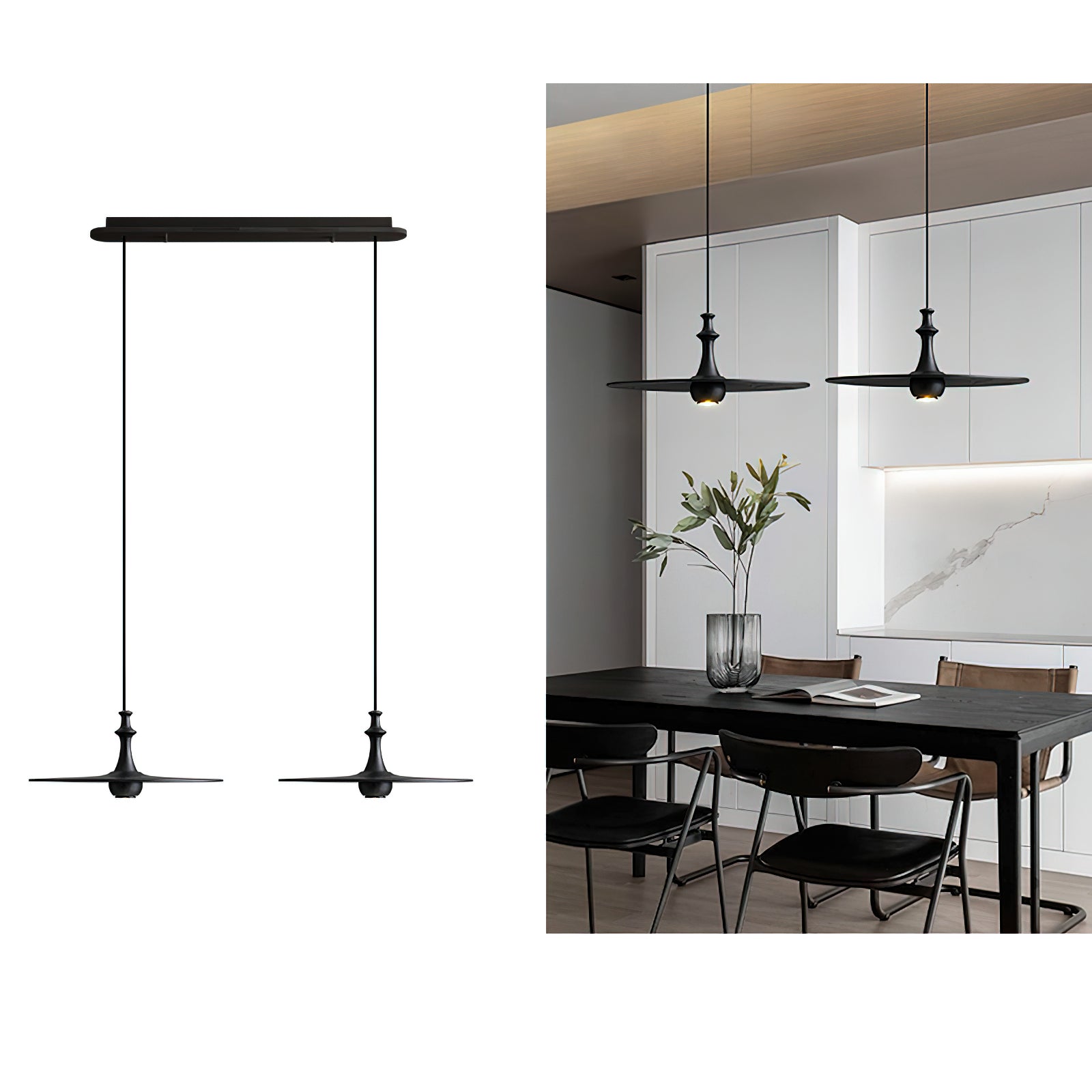 Syrinyra Sculptural Wood Disc Pendant Light - Letslighting