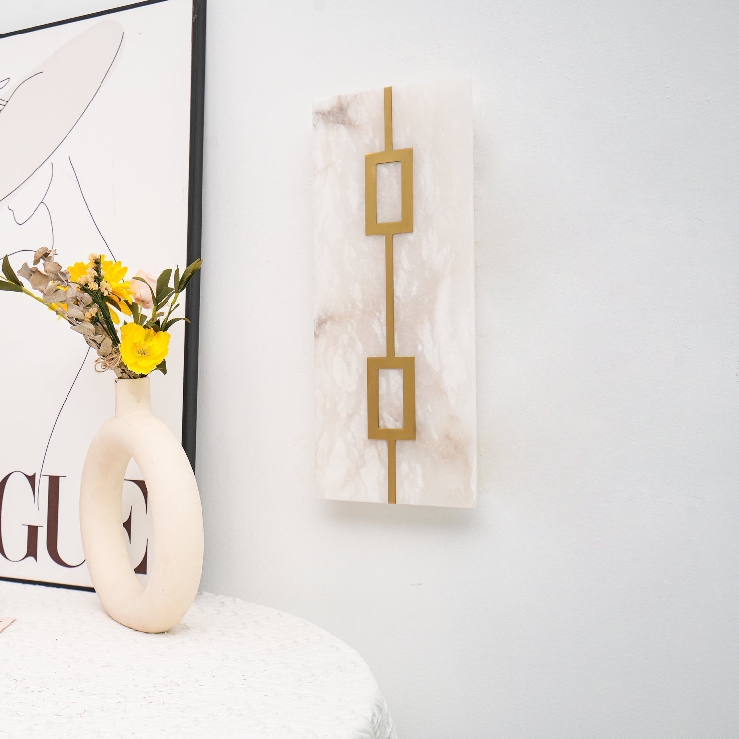 Alvelor Geometric Alabaster Wall Light - Letslighting