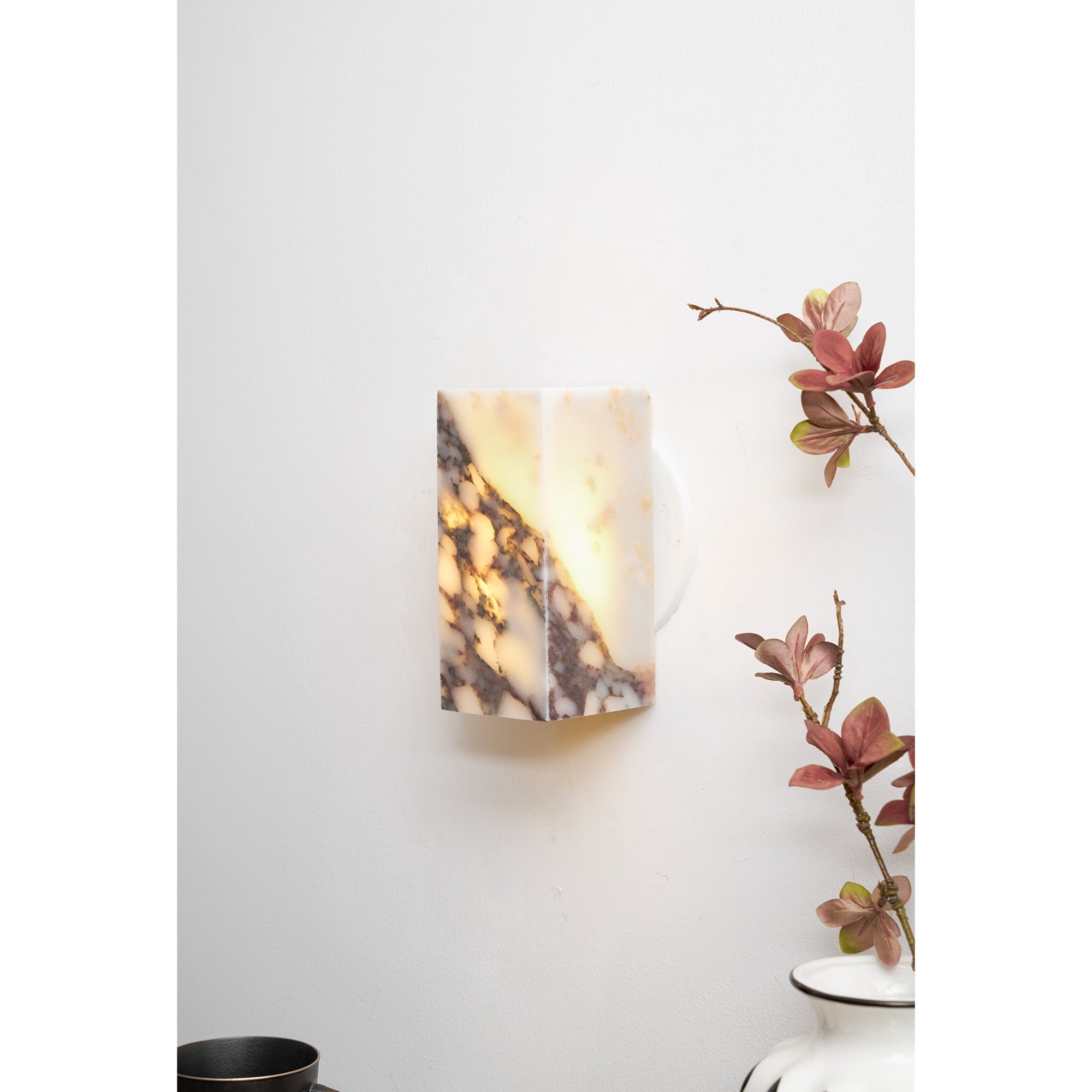 Illaee Modern Minimalist Square Marble Wall Lamp - Lamp Copper