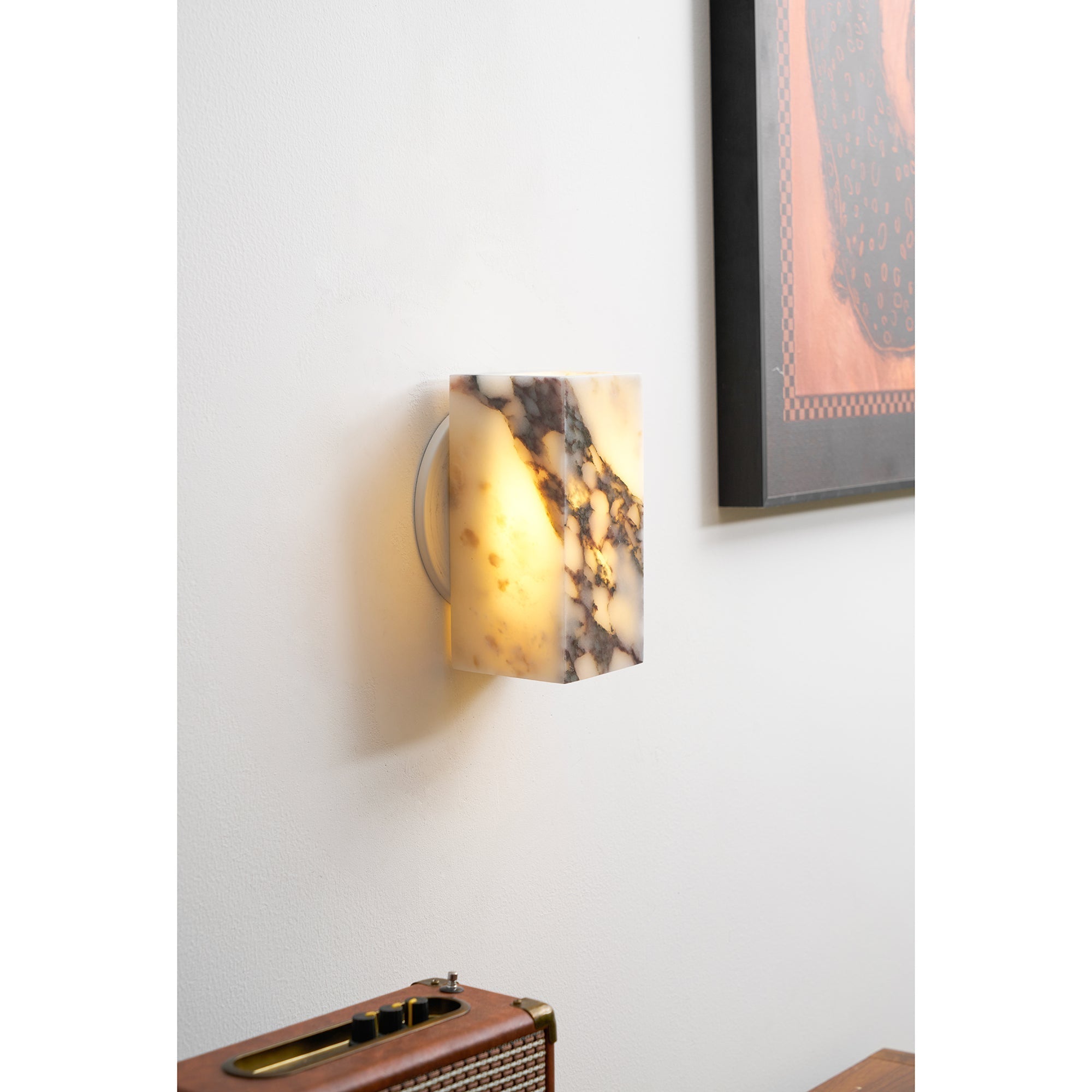 Illaee Modern Minimalist Square Marble Wall Lamp - Lamp Copper