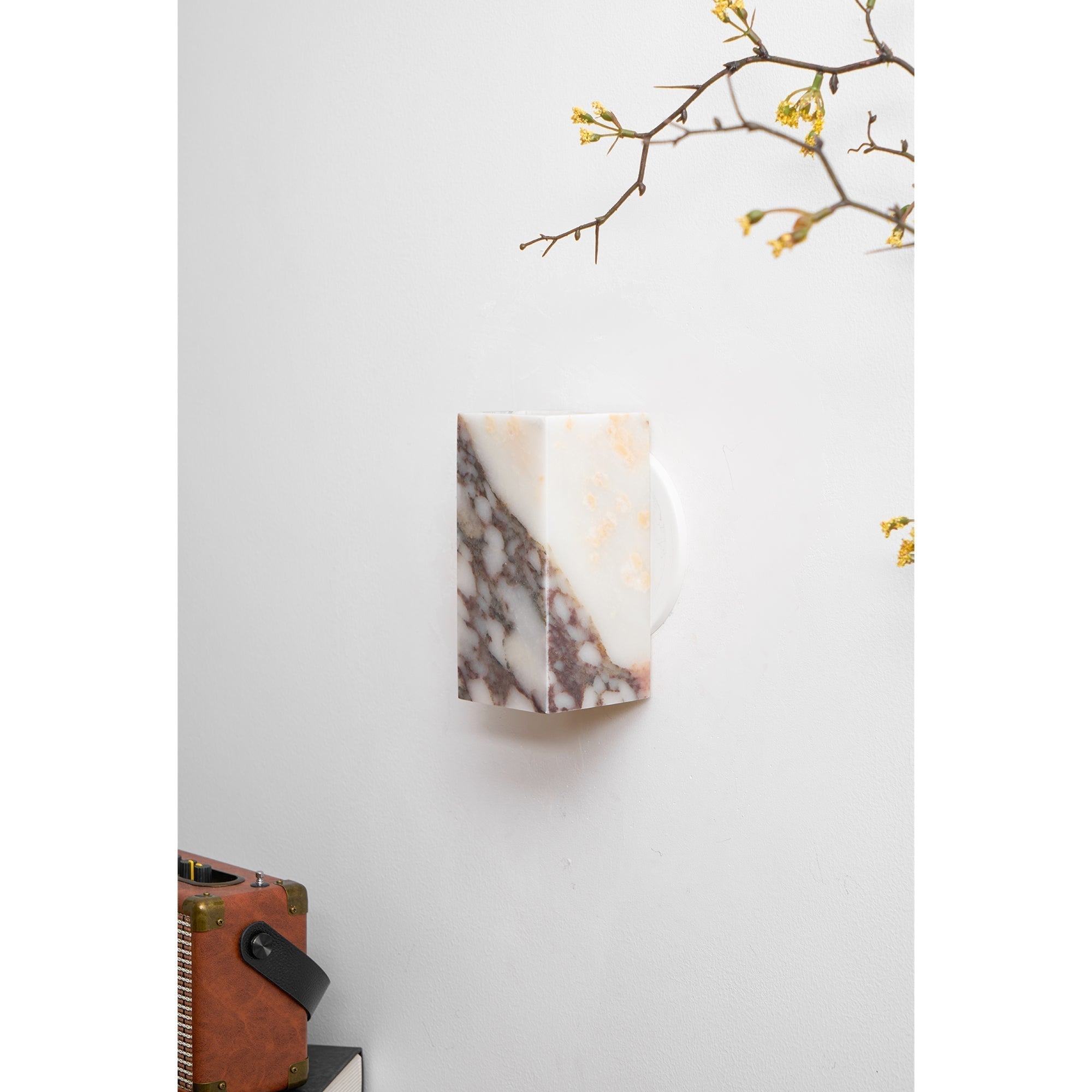 Illaee Modern Minimalist Square Marble Wall Lamp - Lamp Copper