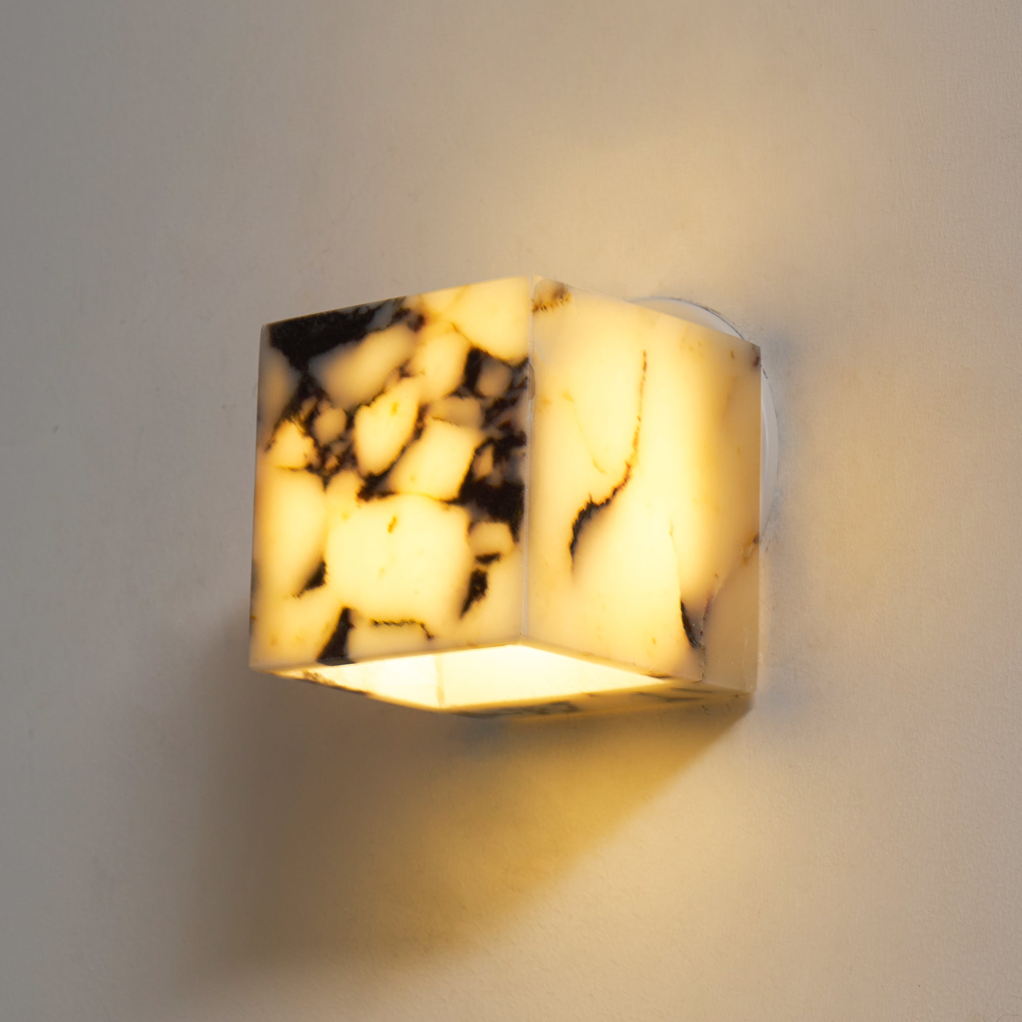 Illaee Modern Minimalist Square Marble Wall Lamp - Lamp Copper