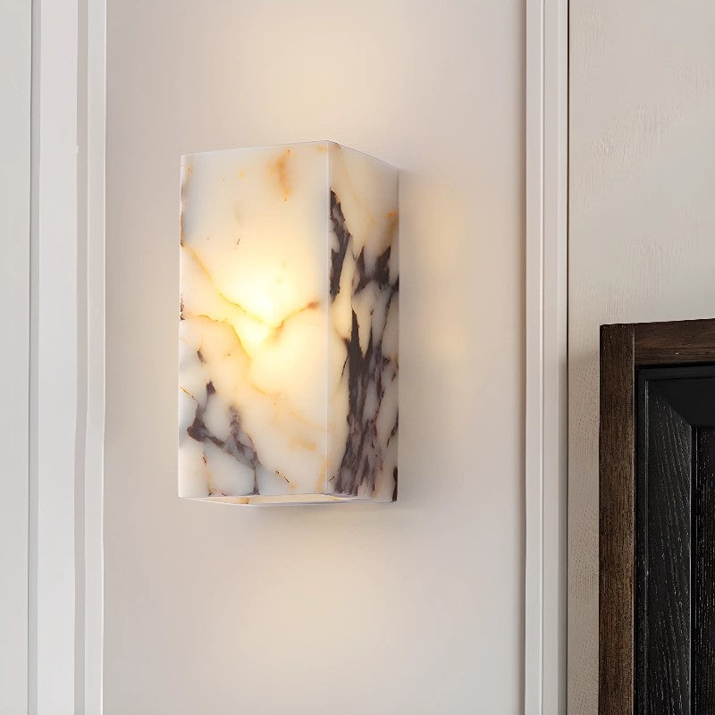 Illaee Modern Minimalist Square Marble Wall Lamp - Lamp Copper