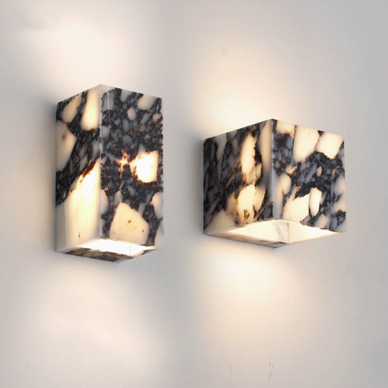Illaee Modern Minimalist Square Marble Wall Lamp - Lamp Copper