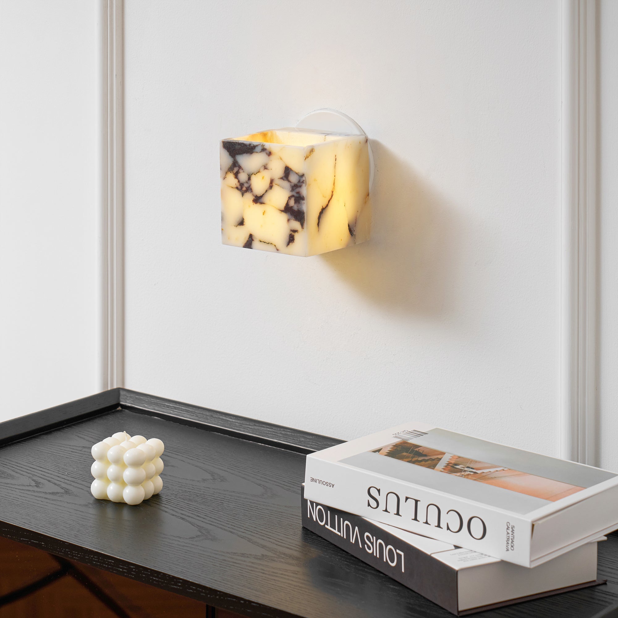 Illaee Modern Minimalist Square Marble Wall Lamp - Lamp Copper
