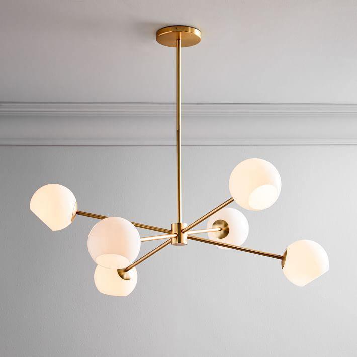 Solara Chandelier Staggered Glass 6-Light - Letslighting
