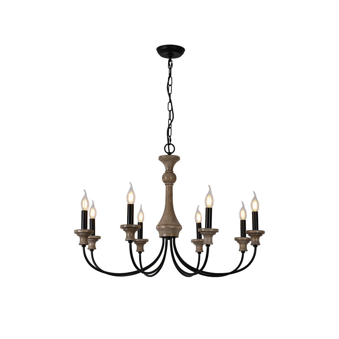 Zatheora Vintage Stardust Wooden Metal Chandelier - Lamp Copper