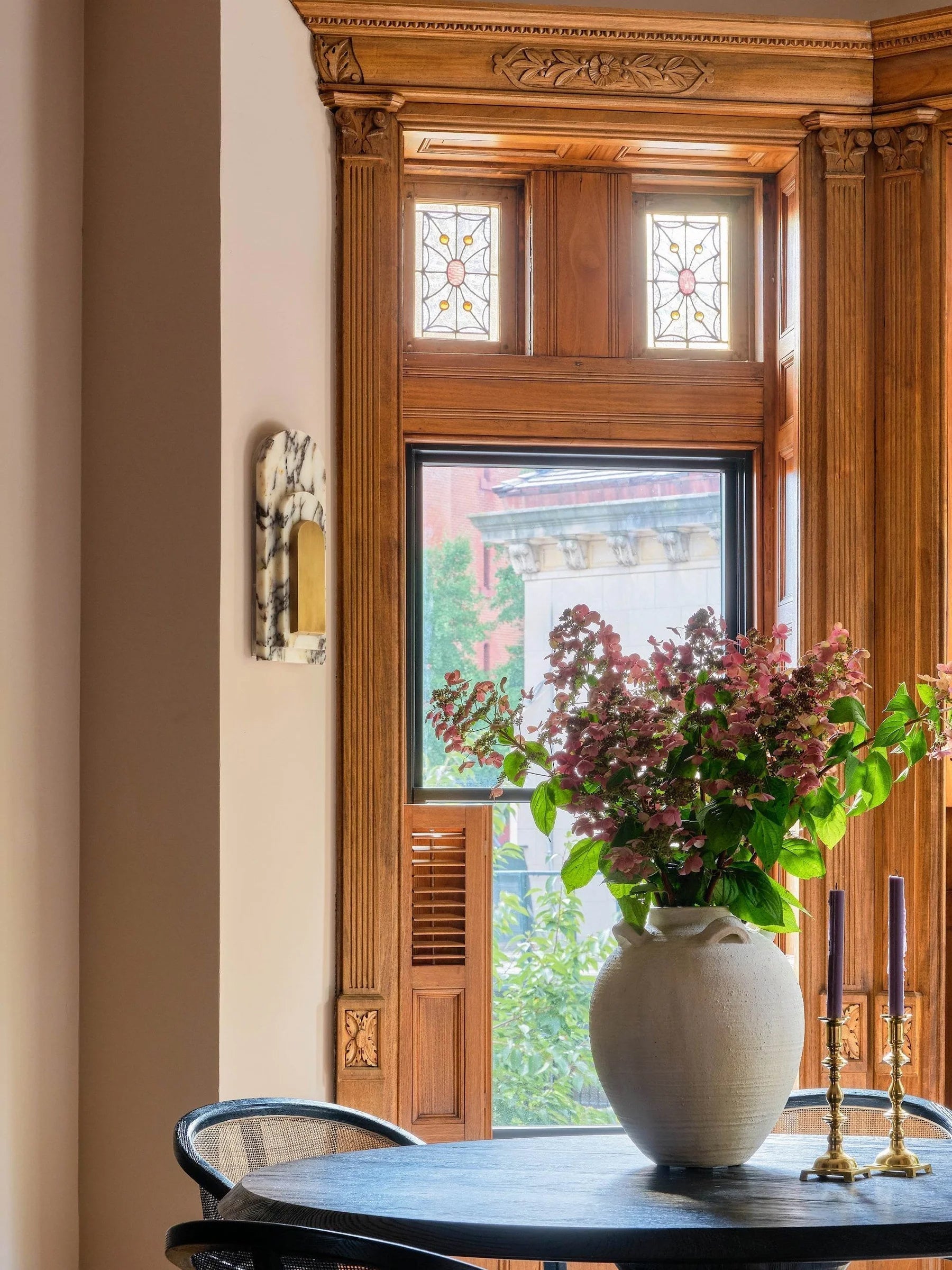 Utheisra Modern Minimalist Island Brass Marble Wall Lamp - Lamp Copper