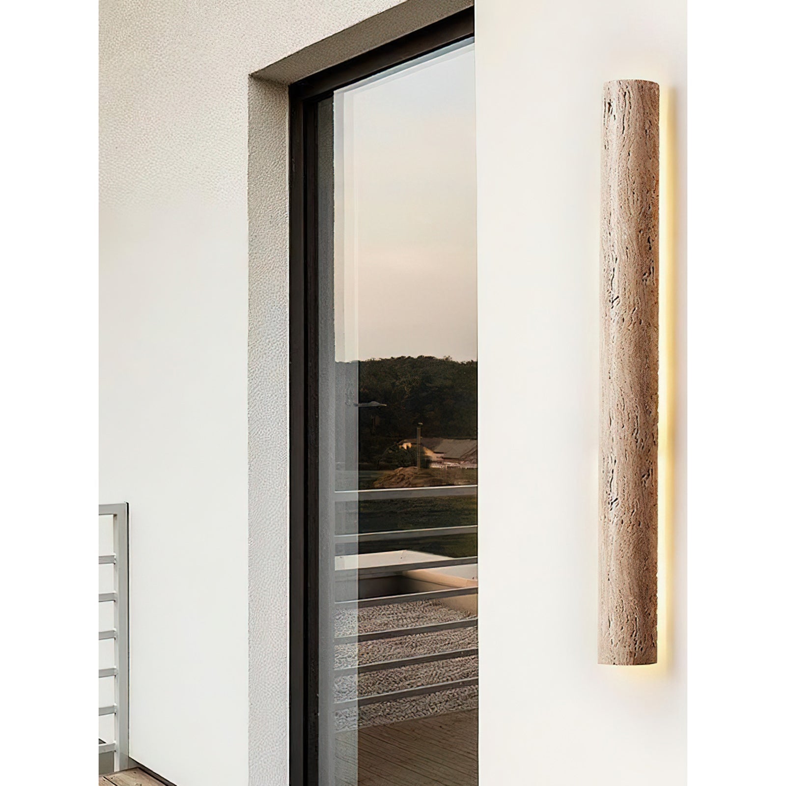 Zemara Modern Minimalist Lange Travertine Wall Sconce Wall Lamp - Lamp Copper