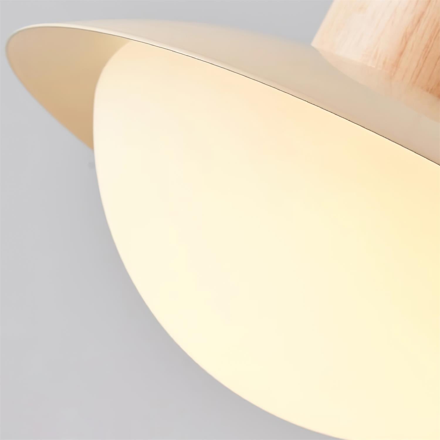 Pendant Lamp Metal and Wood PE Shade Dome Shape Minimalist - Letslighting
