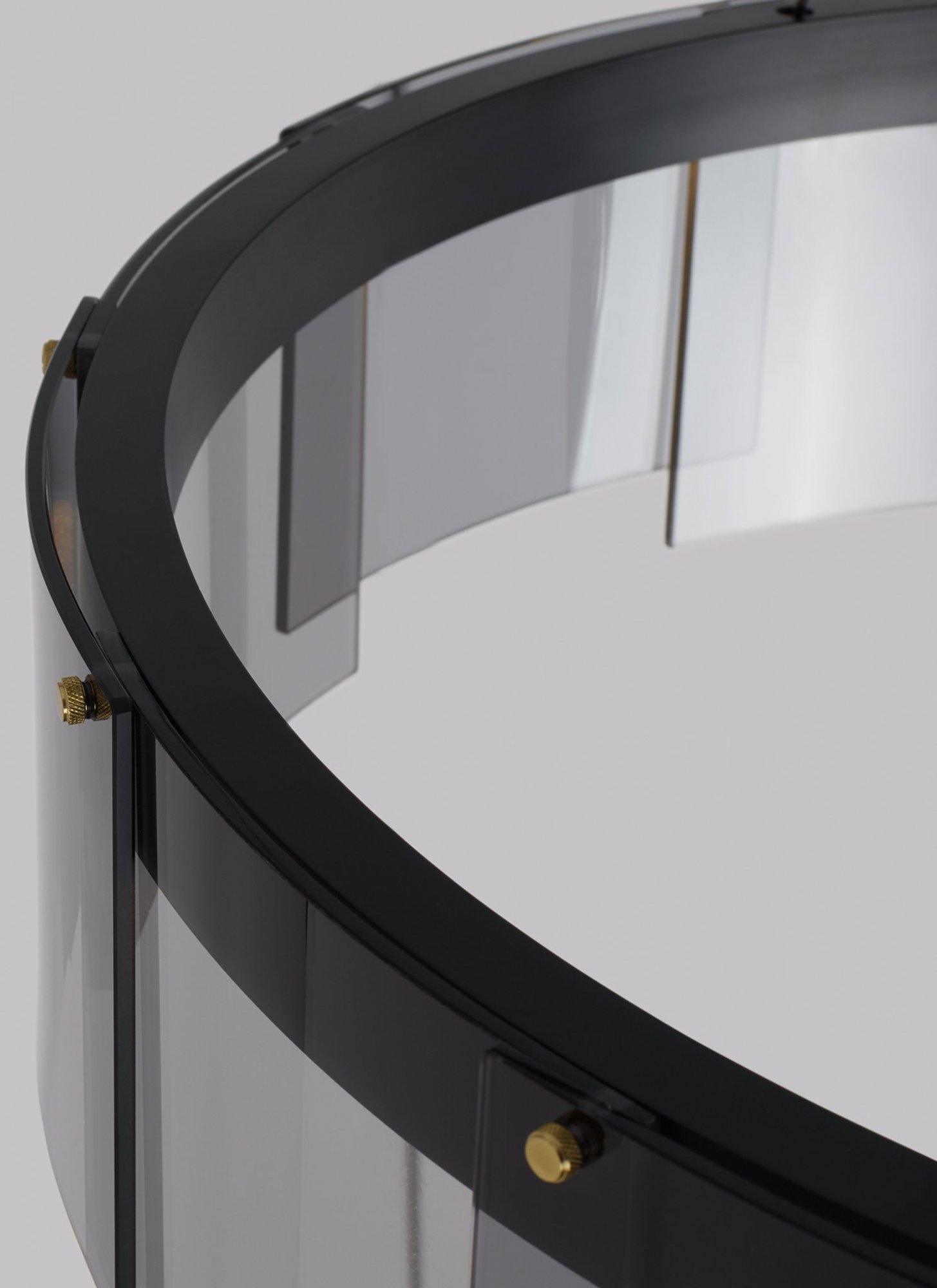 Lustra Chandelier LED Ring Black Glass Modern - Letslighting