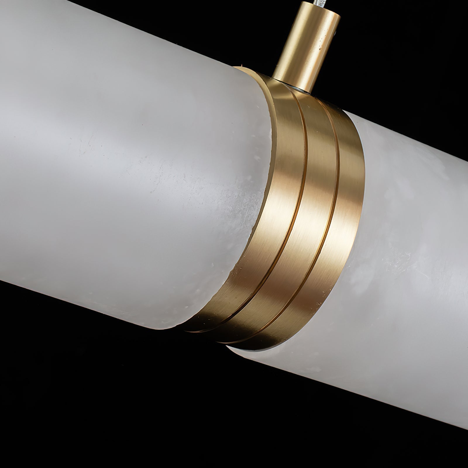 Stream Modern Minimalist Alabaster Pendant Light - Lamp Copper