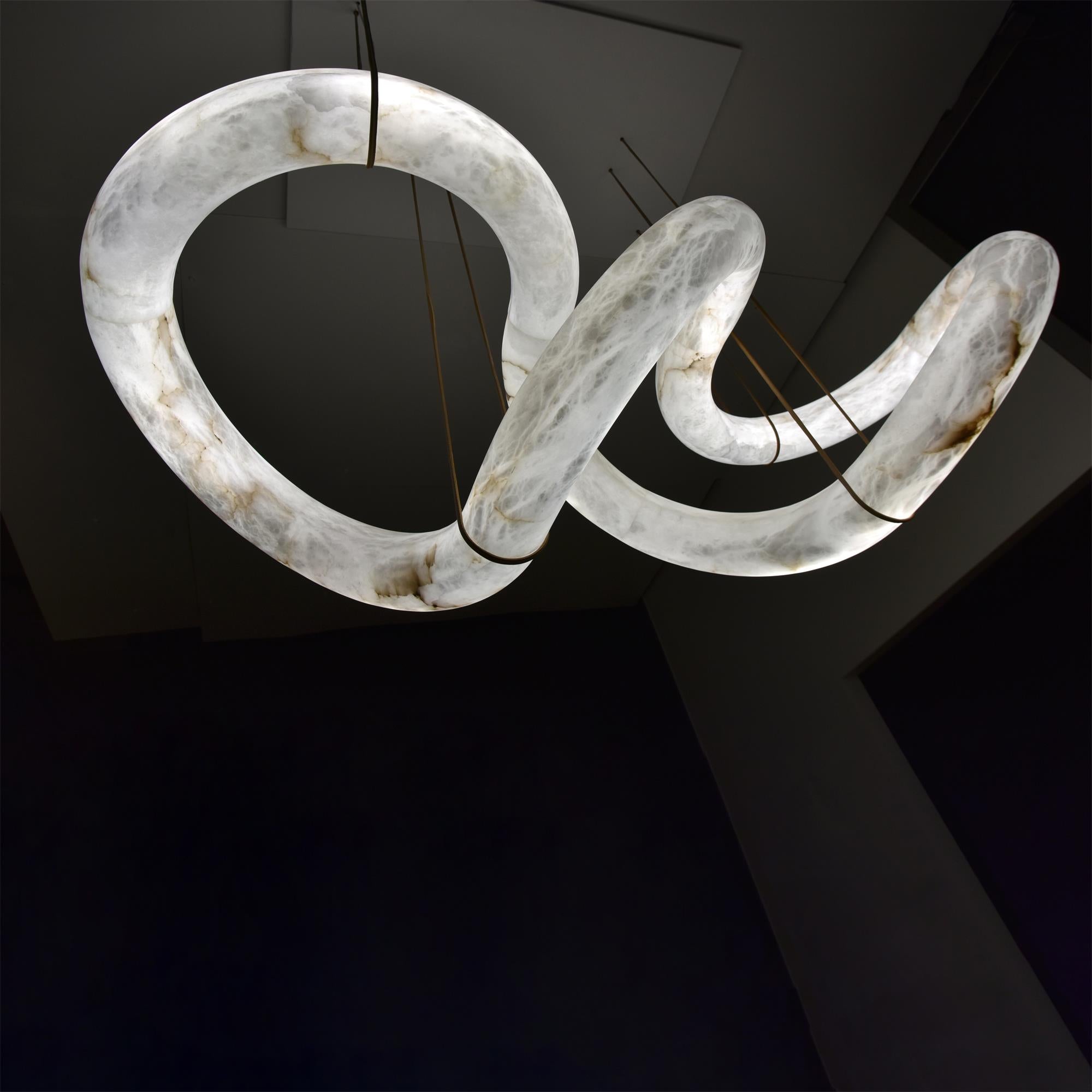 Utalyra Curved Alabaster Pendant Light - Letslighting