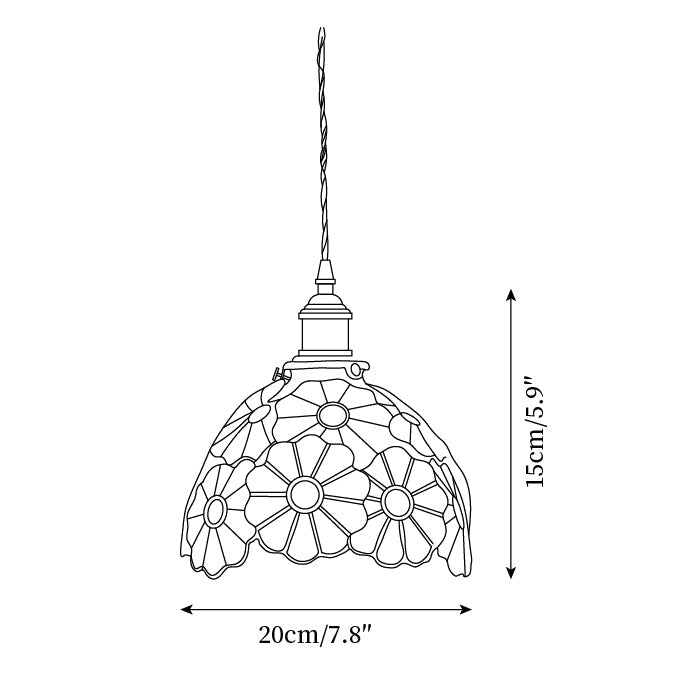 Tiffany Lámpara Colgante Floral Azul