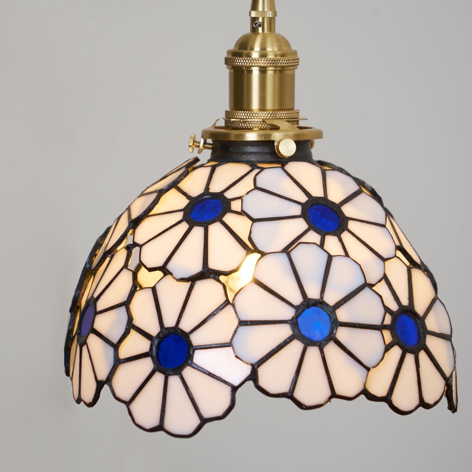 Tiffany Lámpara Colgante Floral Azul