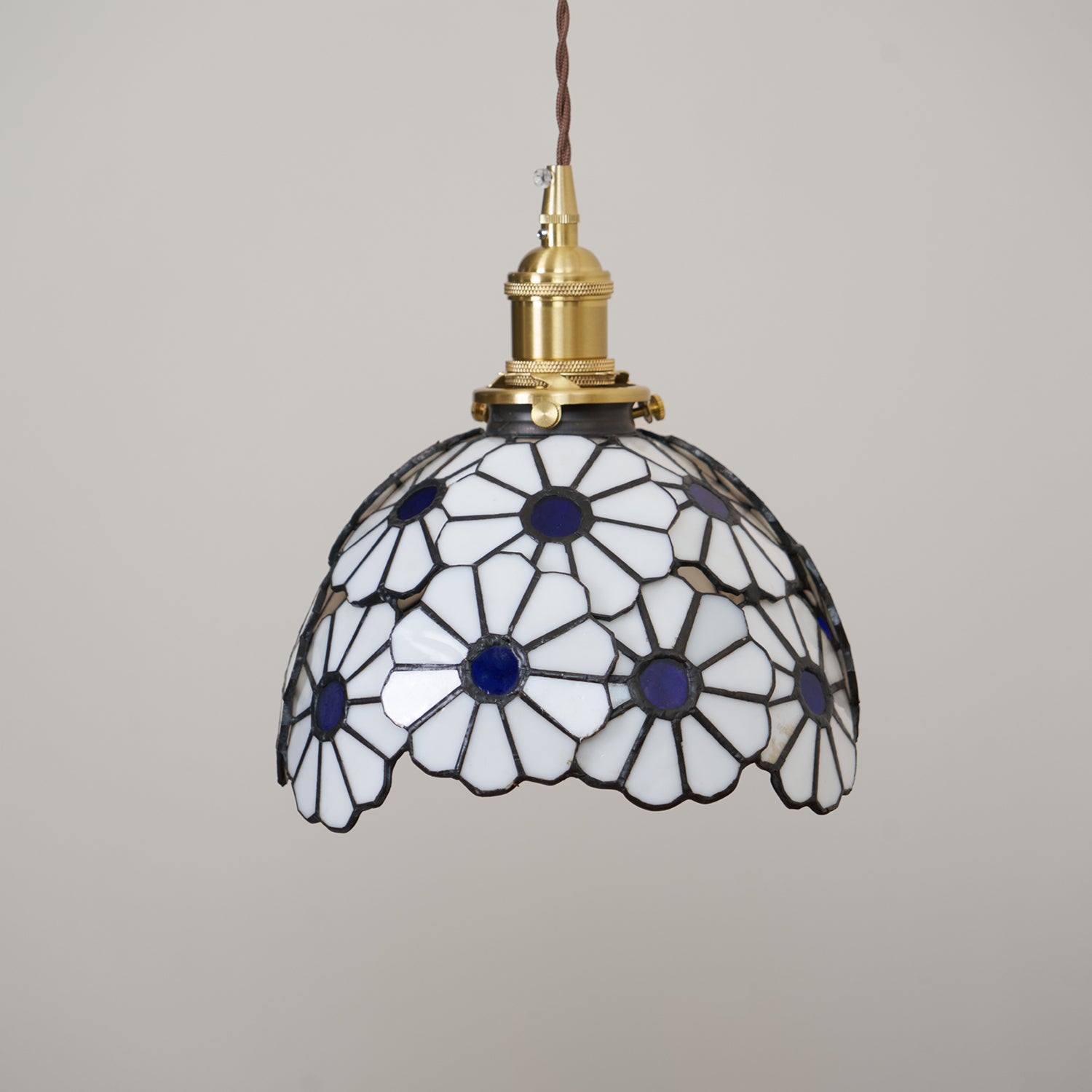 Tiffany Lámpara Colgante Floral Azul