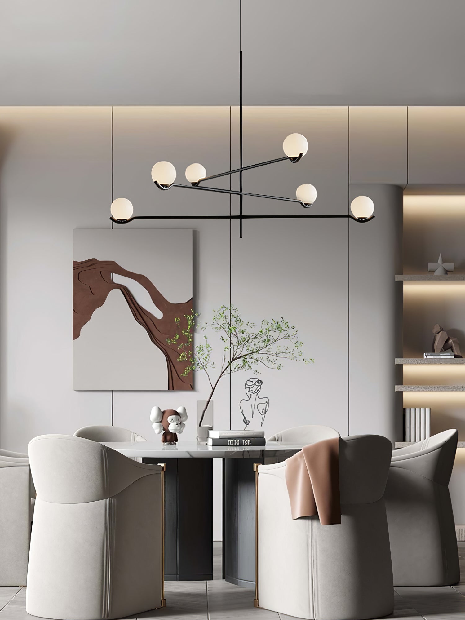 Fayno White Globe Chandelier - Letslighting