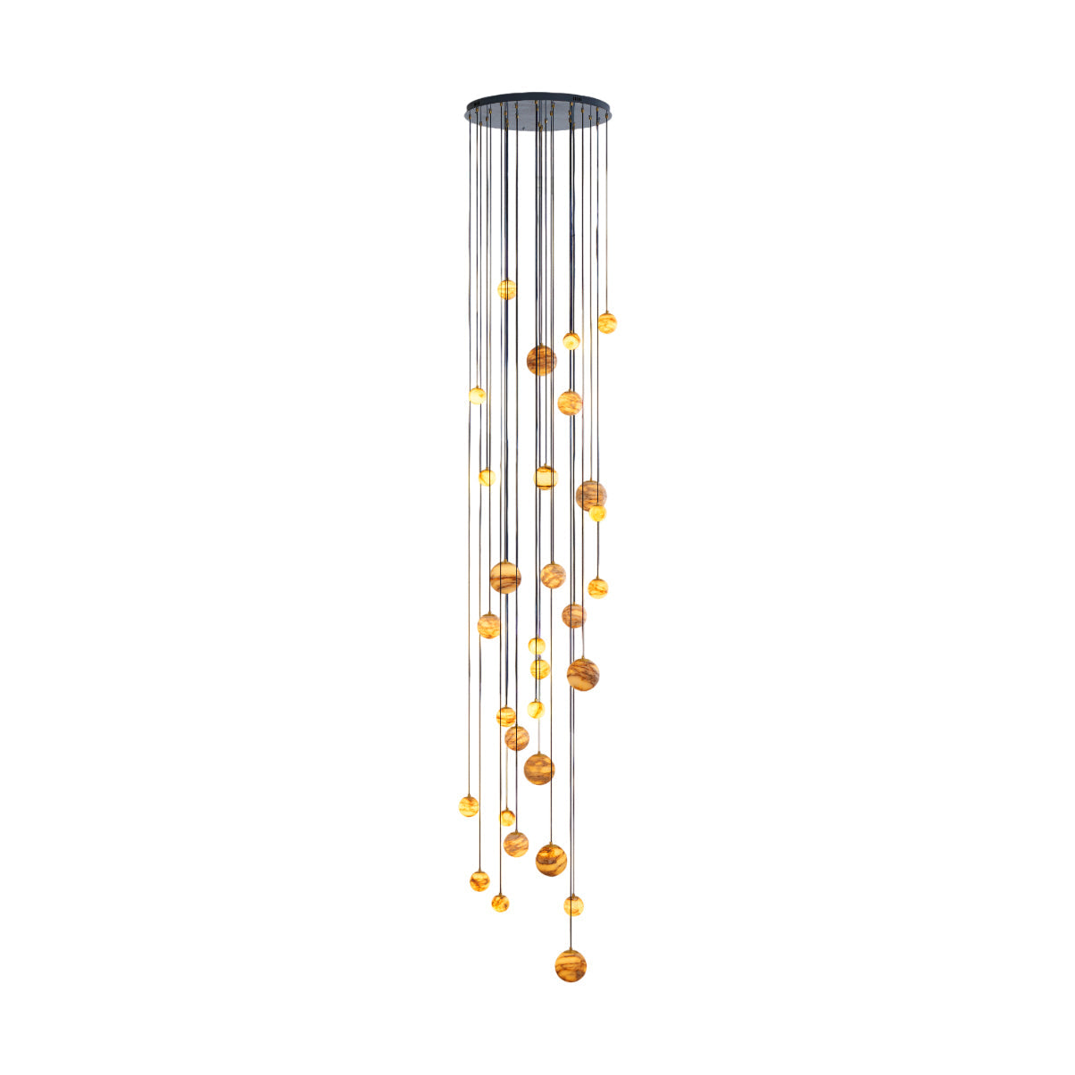 Arsorarae Modern Minimalist Cluster Alabaster Chandelier - Lamp Copper