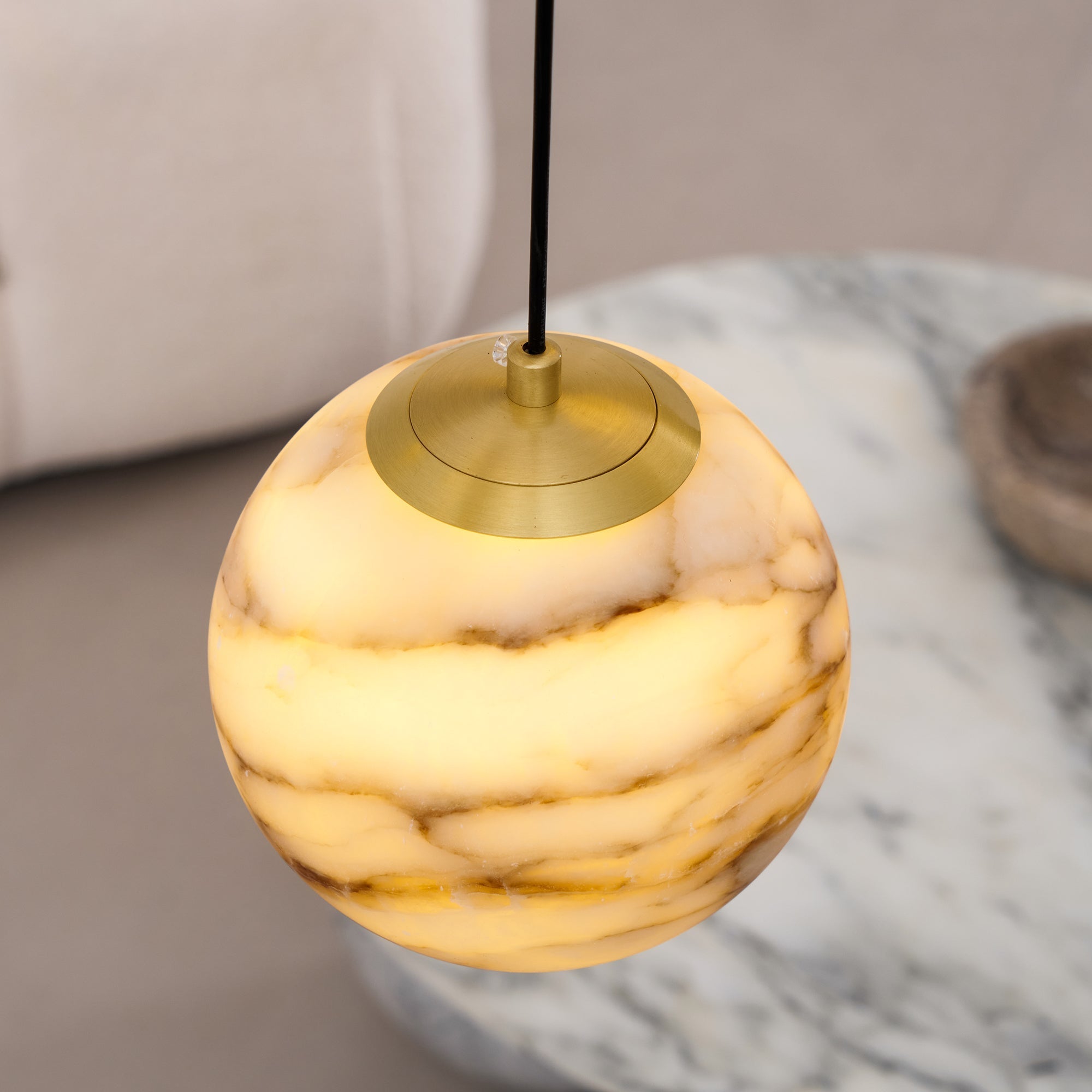 Arsorarae Modern Minimalist Cluster Alabaster Chandelier - Lamp Copper