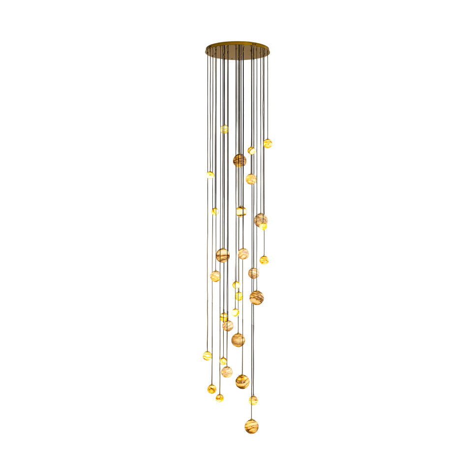 Arsorarae Modern Minimalist Cluster Alabaster Chandelier - Lamp Copper