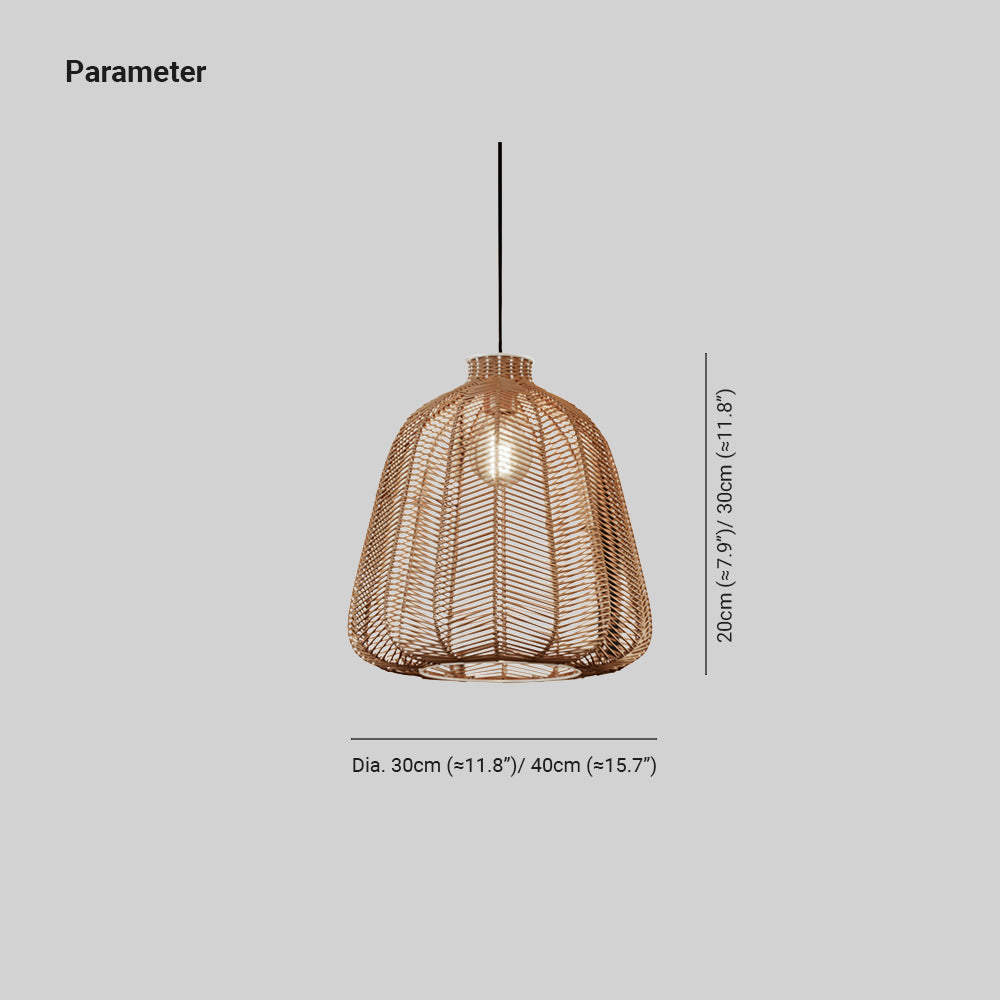 Muto Minimalista LED Lámpara Colgante Ratán Salón Dormitorio Barra