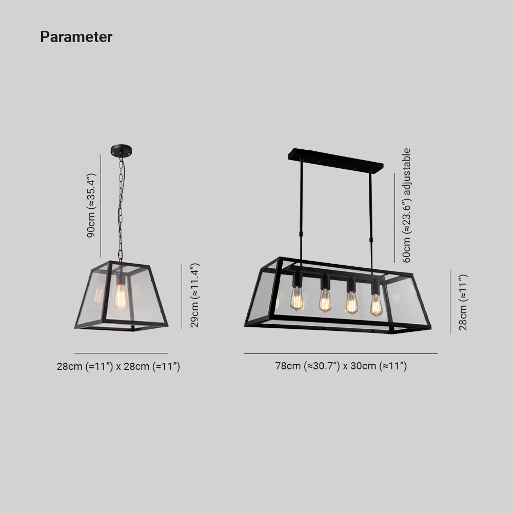 Epoch Moderna LED Industrial Metal Vidrio Lámpara Colgante