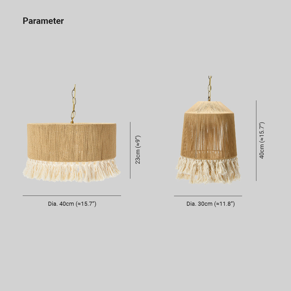 Ritta Creativa Rope Shaded Fringe Metal Lámpara Colgante