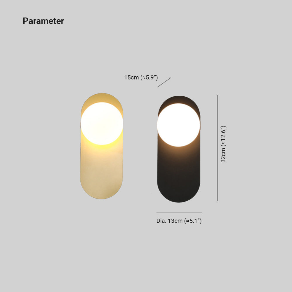 Valentina Moderno LED Apliques Negro/Oro Vidrio Dormitorio/Salón/Pasillo