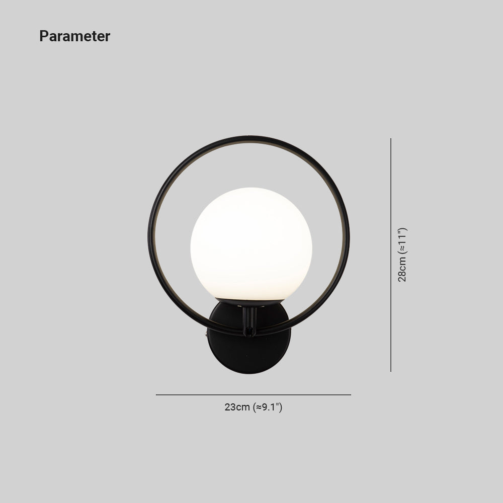 Valentina Moderno LED Apliques Negro/Oro Vidrio Dormitorio/Pasillo