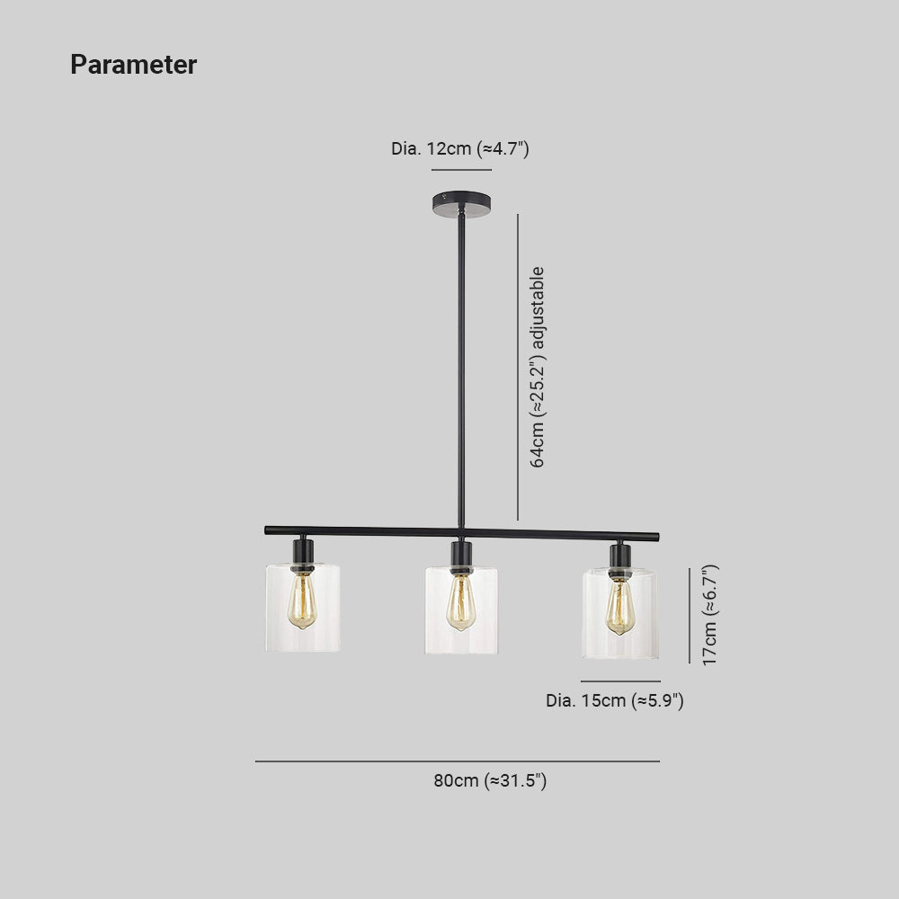 Arisha Industrial Minimalista LED Lámparas de araña Negro Metal Cocina