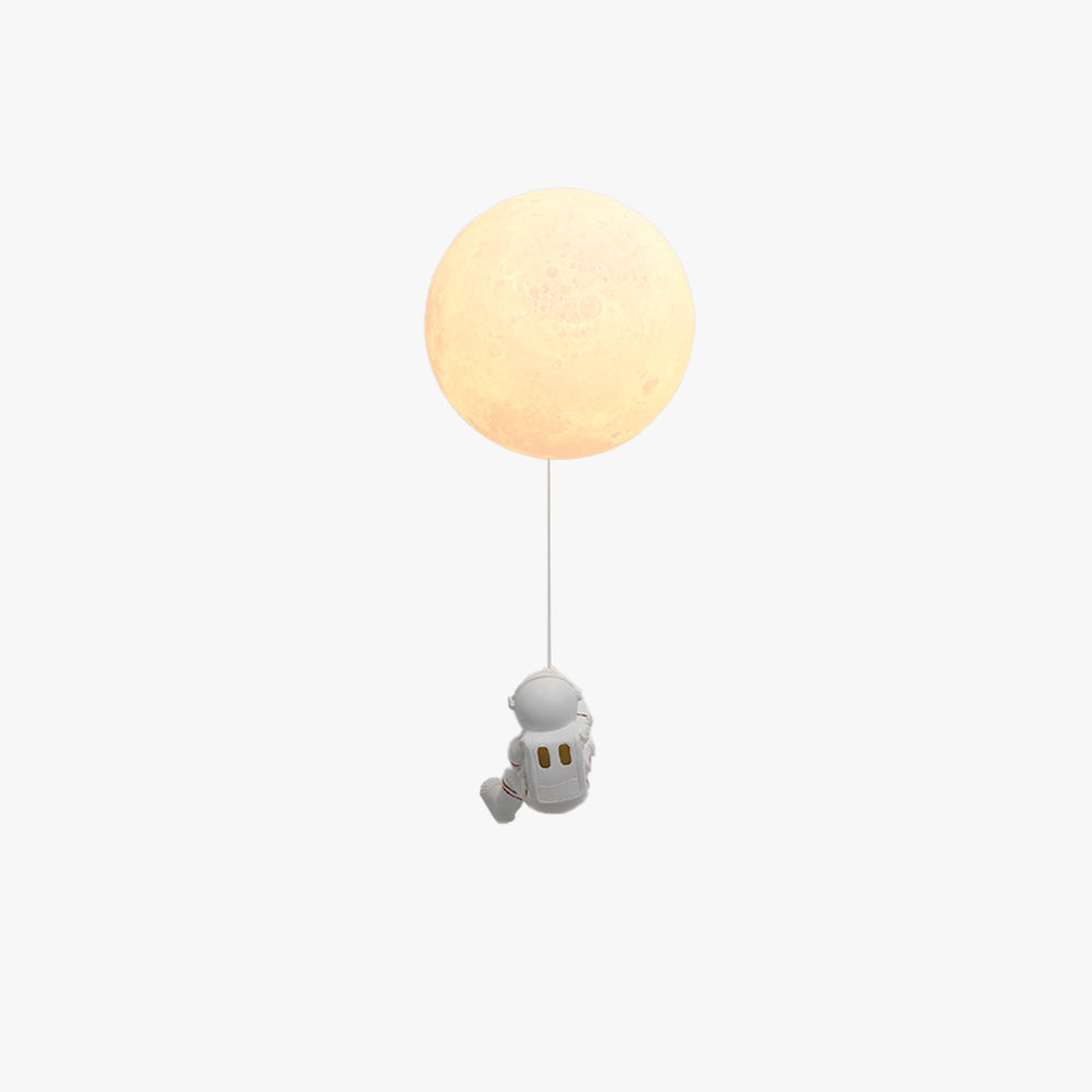 Aria Moderno Luna LED Apliques Blanco Resina Habitación Infantil