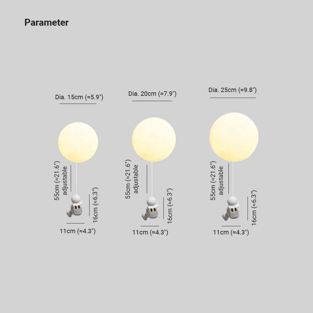 Aria Moderno Luna LED Apliques Blanco Resina Habitación Infantil
