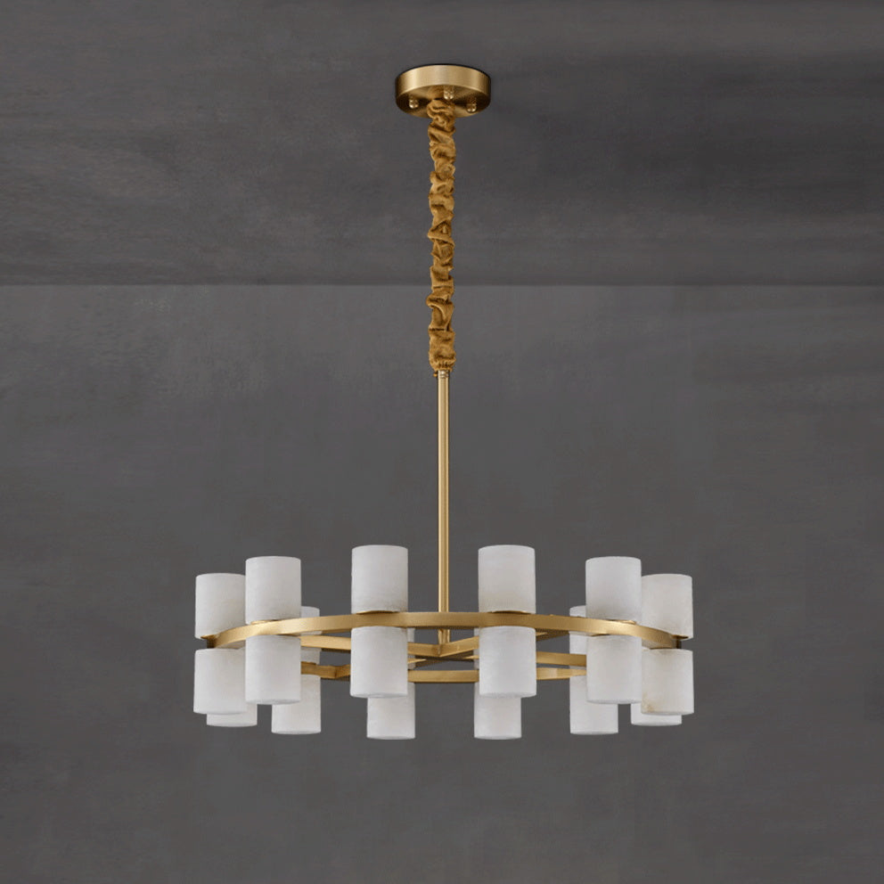 Etalir Postmodern Luxury Alabaster Chandelier - Lamp Copper