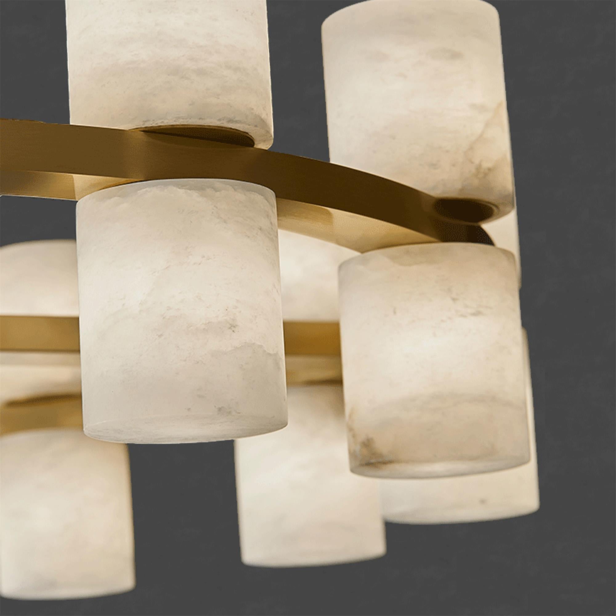 Etalir Postmodern Luxury Alabaster Chandelier - Lamp Copper