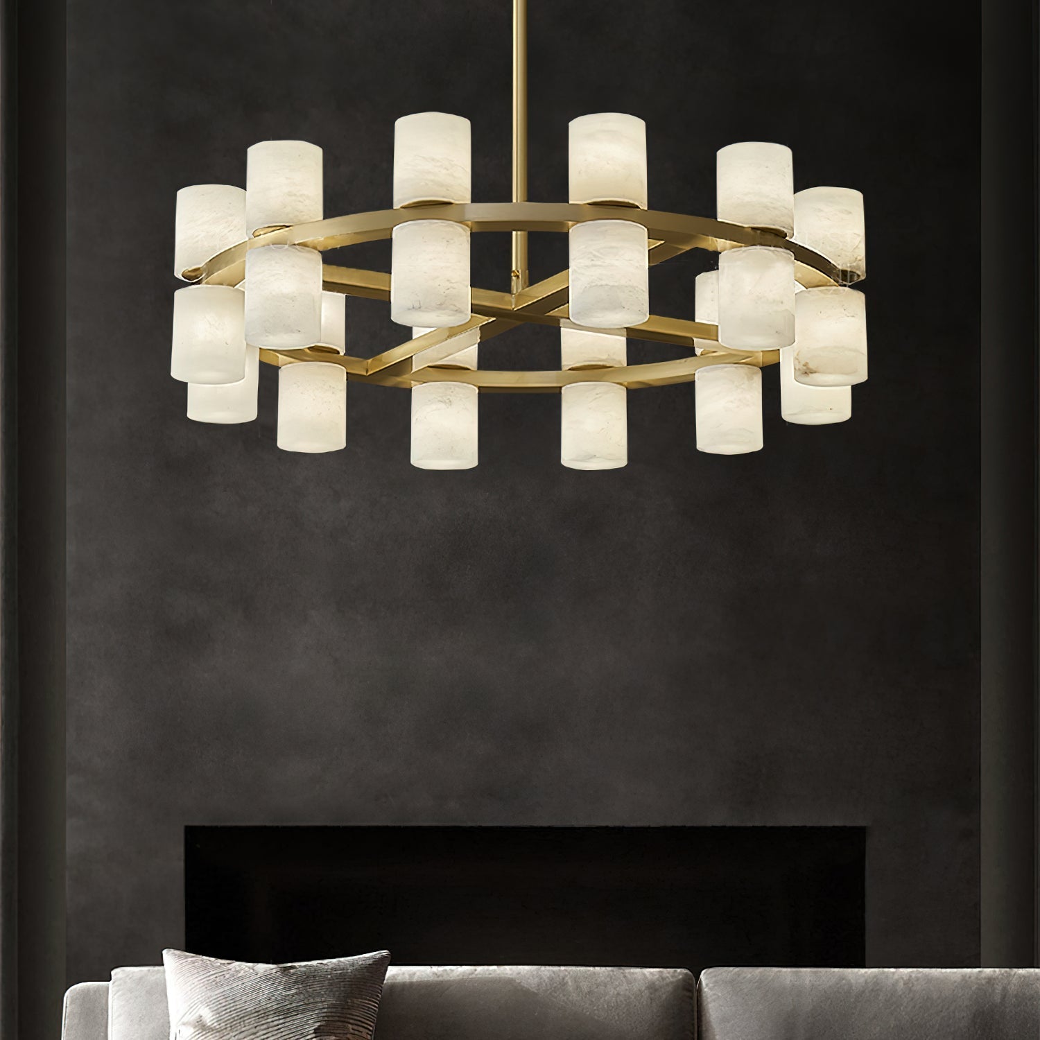 Etalir Postmodern Luxury Alabaster Chandelier - Lamp Copper