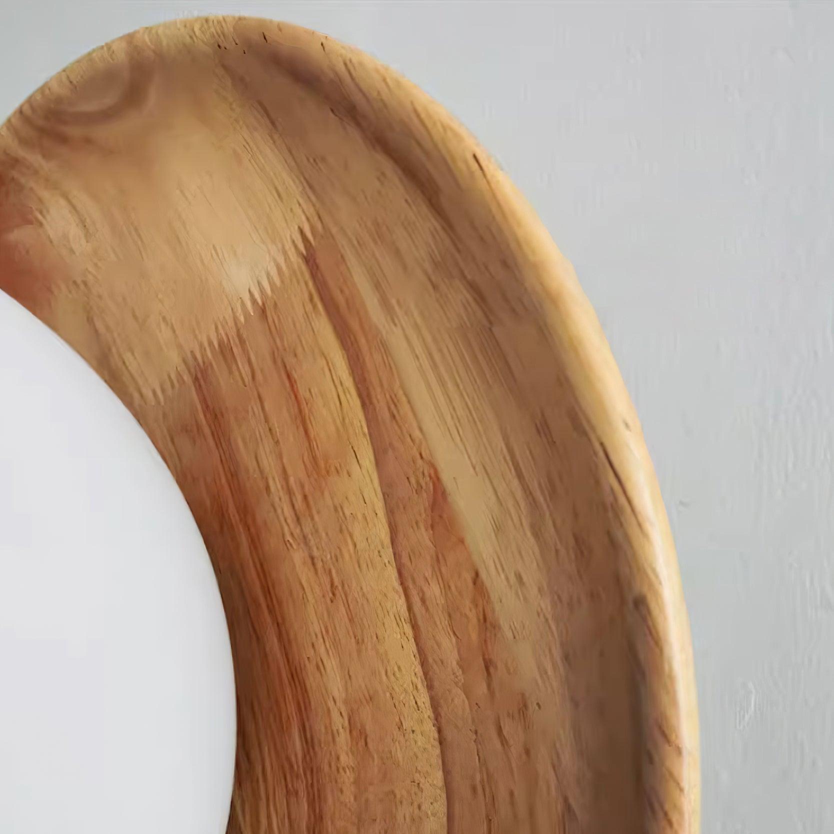 Wall Lamp Metal Body with Wood Rim Minimalist Style - Letslighting
