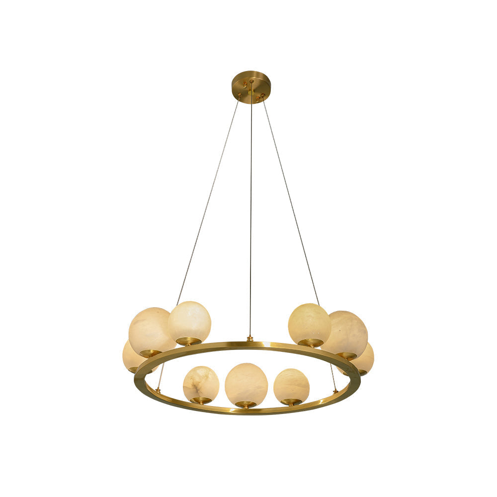 Ulmaran Premium Nordi Art Alabaster Chandelier - Lamp Copper