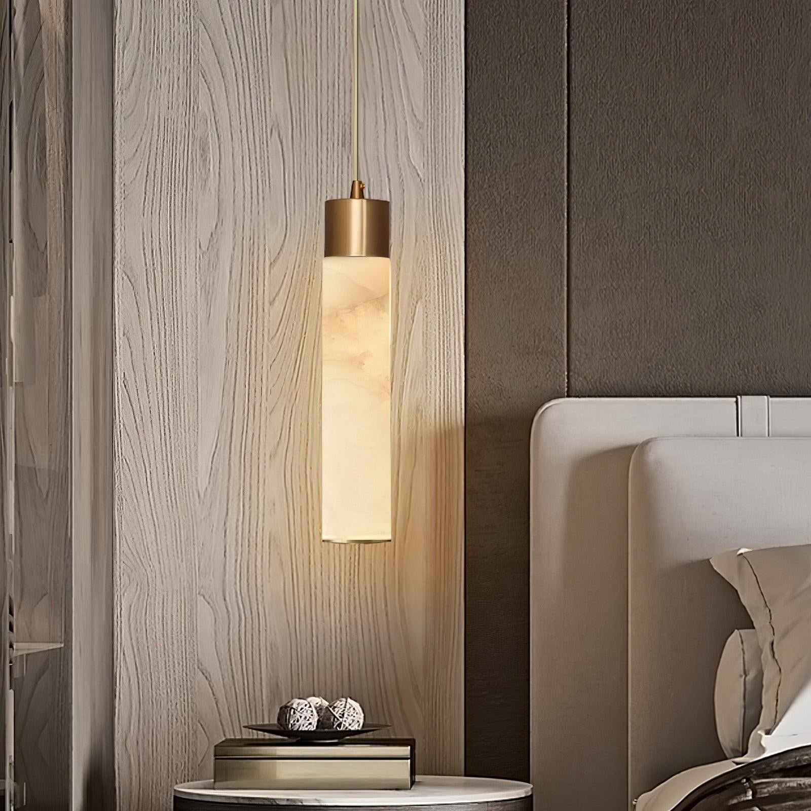 Ulzorila Cylinder Alabaster Pendant Light - Letslighting