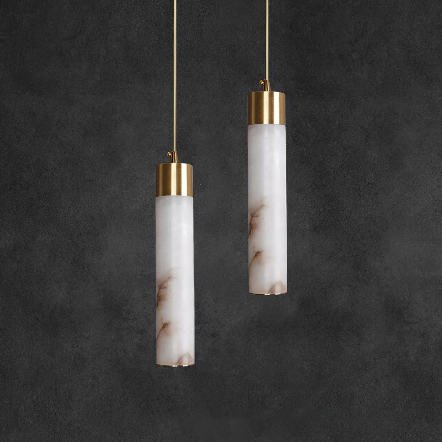 Ulzorila Cylinder Alabaster Pendant Light - Letslighting