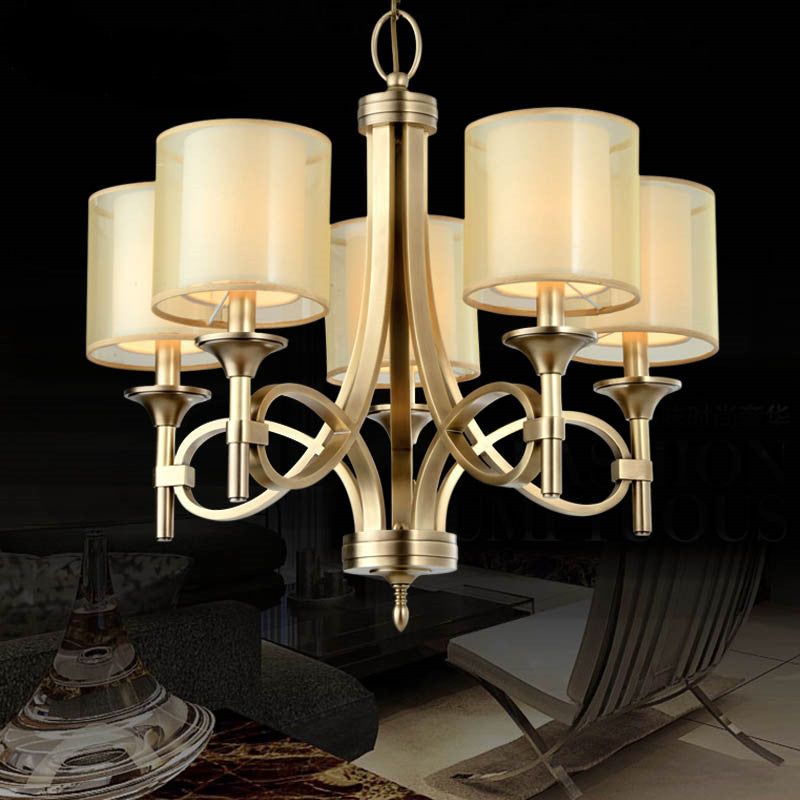 Tallie Postmodern Luxury Fabric Chandelier - Lamp Copper