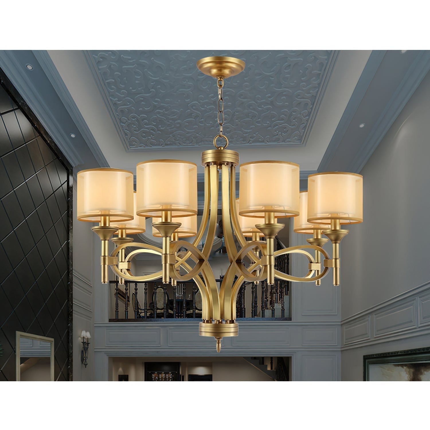 Tallie Postmodern Luxury Fabric Chandelier - Lamp Copper