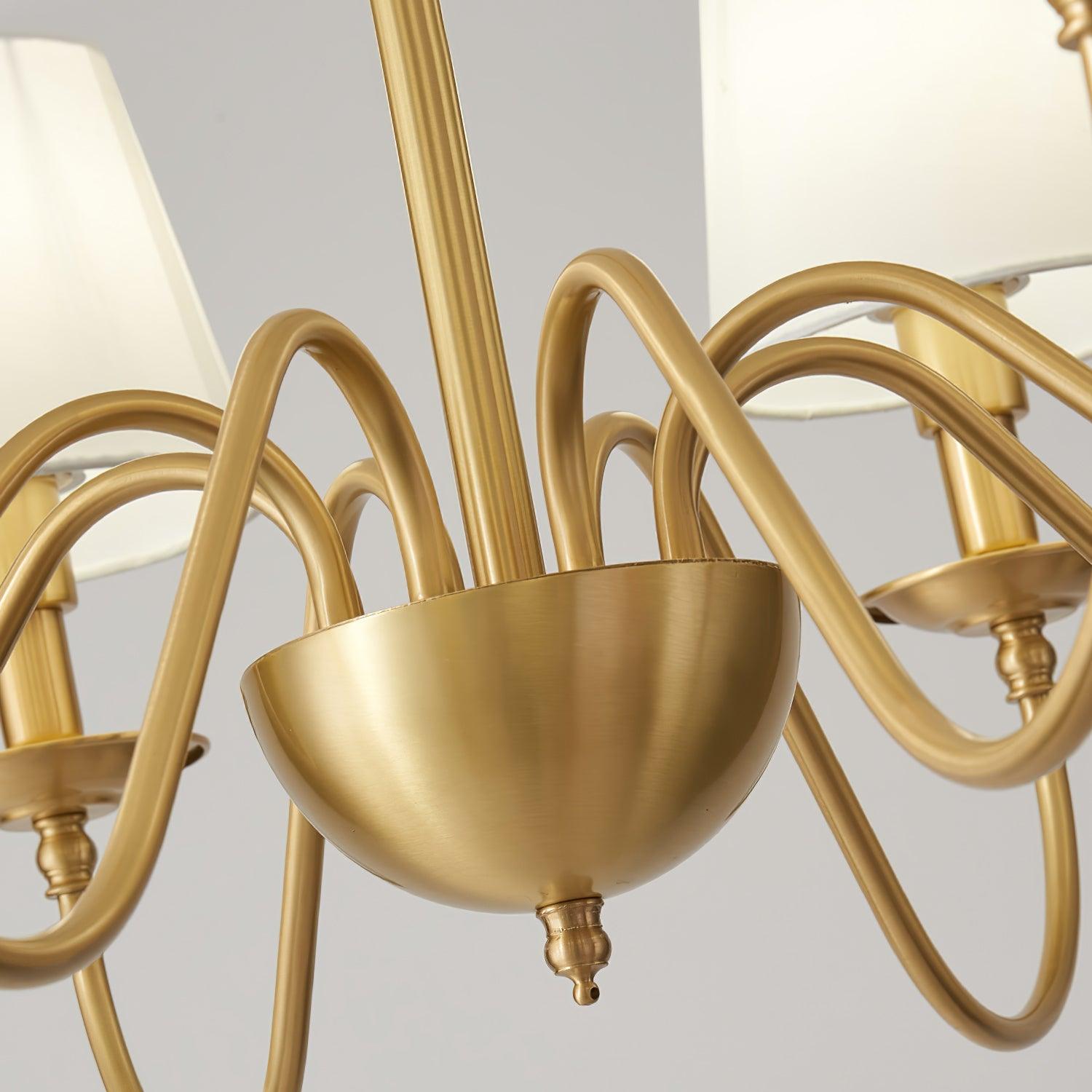 Tapered Fabric Brass Chandelier - Letslighting